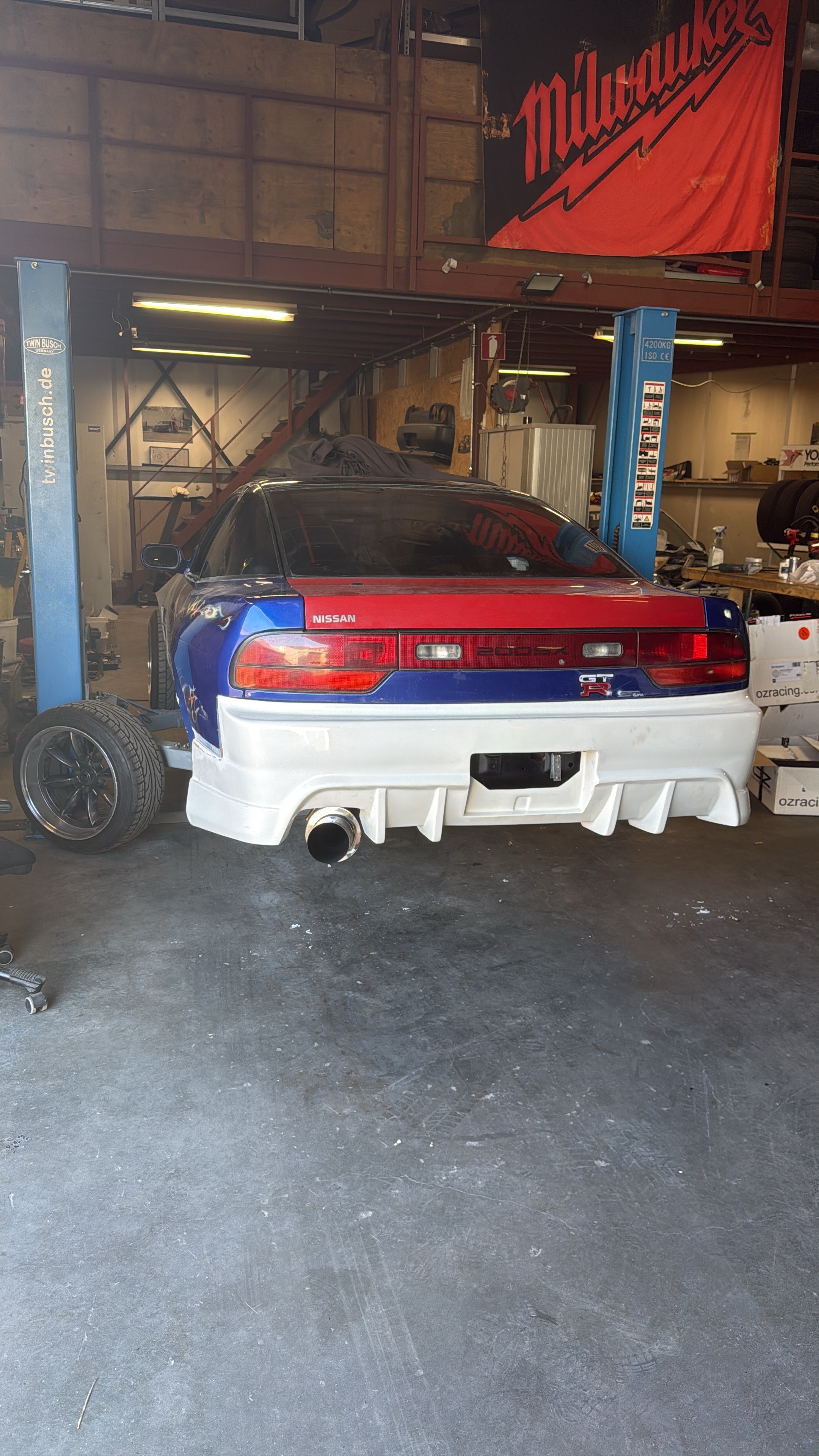 Rear of the S13 in the workshop
