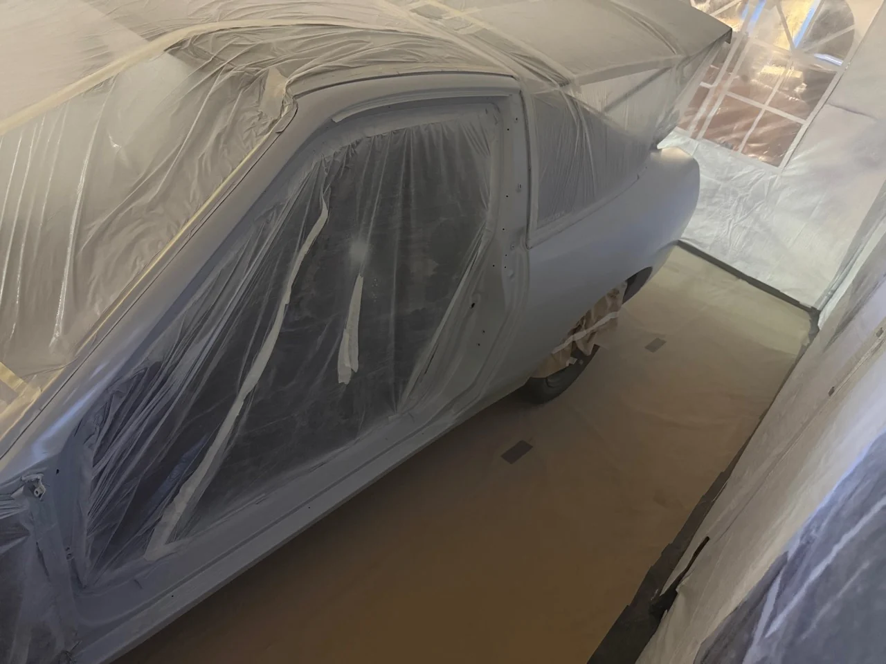 S13 shell covered in grey primer